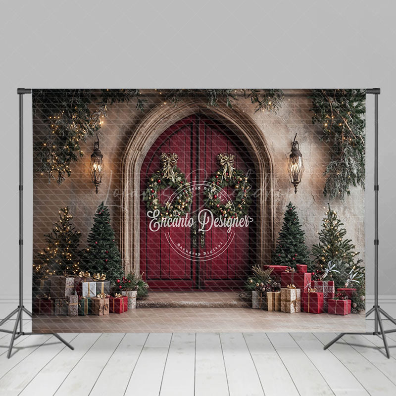 Lofaris Retro Classic Festive Tree Gifts Christmas Home Backdrop