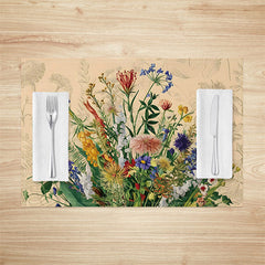 Lofaris Retro Colorful Wildflower Print Set Of 4 Placemats