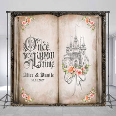 Lofaris Retro Fairy Story Book Custom Name Wedding Backdrop