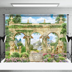 Lofaris Retro Gold Arch Spring Wonderland Natural Backdrop