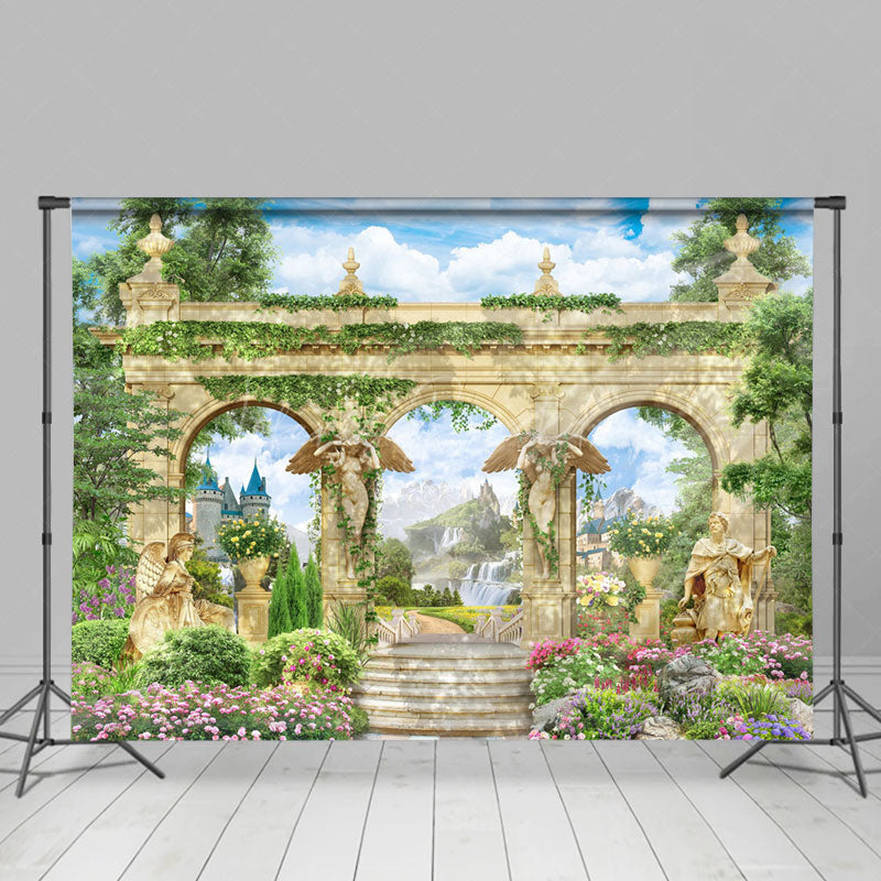 Lofaris Retro Gold Arch Spring Wonderland Natural Backdrop