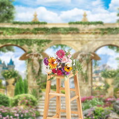 Lofaris Retro Gold Arch Spring Wonderland Natural Backdrop