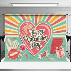 Lofaris Retro Green Clip Art Romantic Valentines Day Backdrop