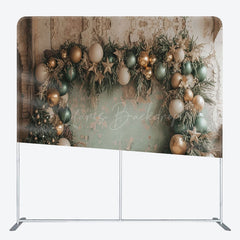 Lofaris Retro Grey Green Wall Christmas Pillow Case Backdrop