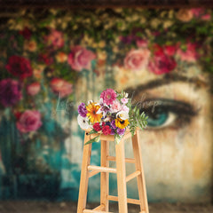 Lofaris Retro Lady Floral Fine Art Photography Backdrop