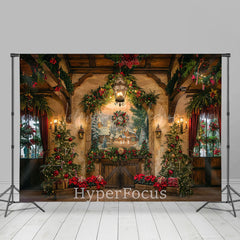 Lofaris Retro Mural Room Festive Christmas Vibe Backdrop