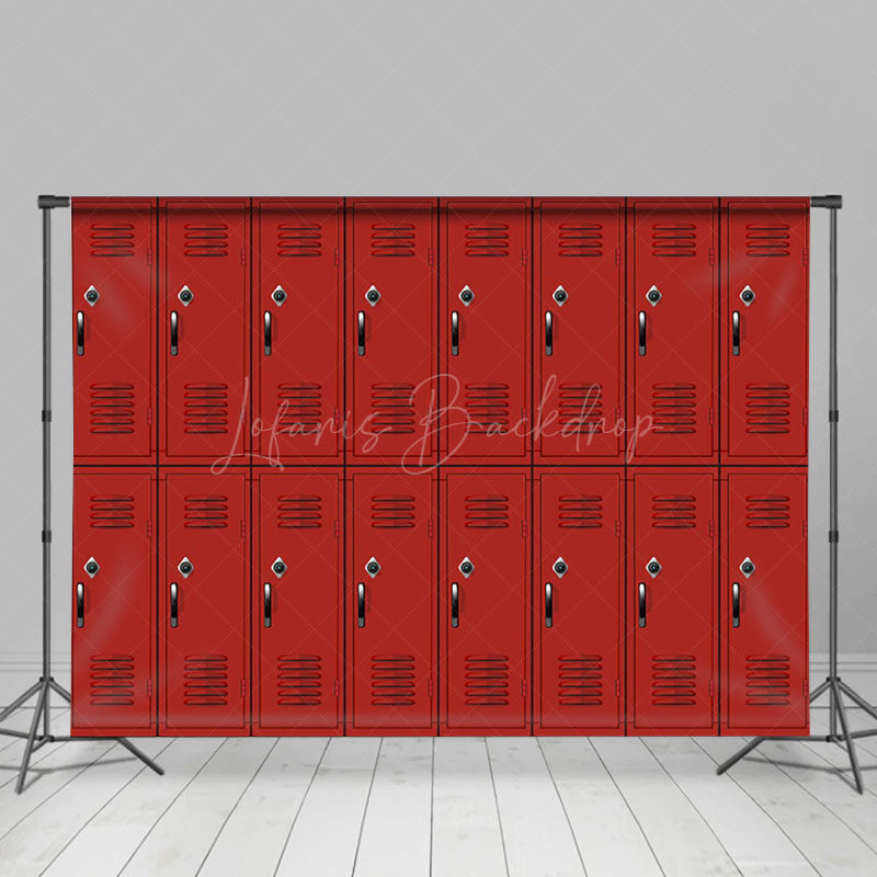 Lofaris Retro Red Regular Locker Backdrop For Photography