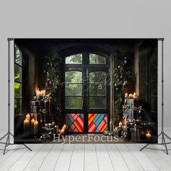 Lofaris Retro Room Door Gifts Candlelight Christmas Backdrop