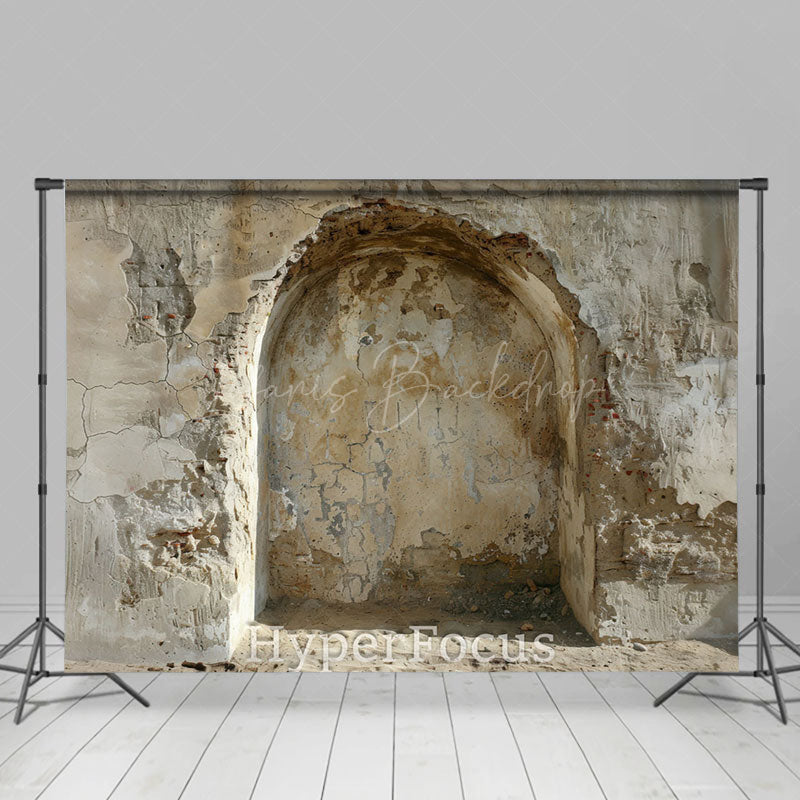 Lofaris Retro Shabby Beige Arch Architecture Photo Backdrop