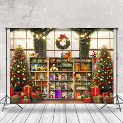 Lofaris Retro Showcase Xmas Trees Festive Christmas Backdrop