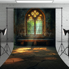 Lofaris Retro Stone House Window Scene Sunlight Backdrop