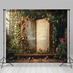 Lofaris Retro Story Book Shelf Greenery Room Set Backdrop