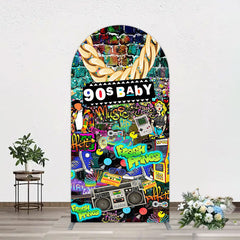 Lofaris Retro Street Graffiti Hip Hop 90s Baby Arch Backdrop