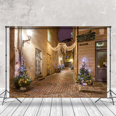 Lofaris Retro Street Light Strip Merry Christmas Backdrop