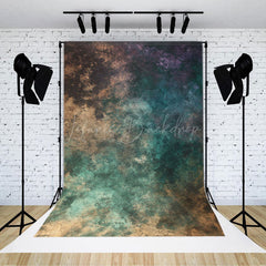 Lofaris Retro Turquoise Brown Purple Texture Photo Backdrop