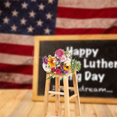 Lofaris Retro Usa Flag Photo Frame Happy Mlk Day Backdrop