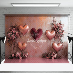 Lofaris Retro Wall Balloons Floral Valentines Day Backdrop