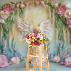 Lofaris Retro Wall Butterfly Flower Fairy Photo Backdrop