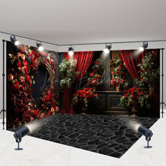 Lofaris Retro Wall Floral Valentines Vibe Room Set Backdrop