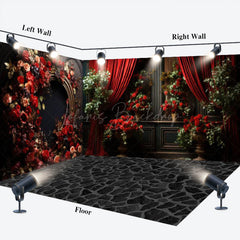 Lofaris Retro Wall Floral Valentines Vibe Room Set Backdrop