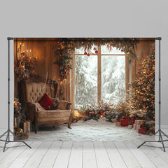 Lofaris Retro Warm Indoor Scene Sofa Christmas Vibe Backdrop