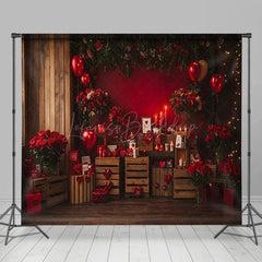 Lofaris Retro Wood Cabinet Valentines Vibe Room Set Backdrop