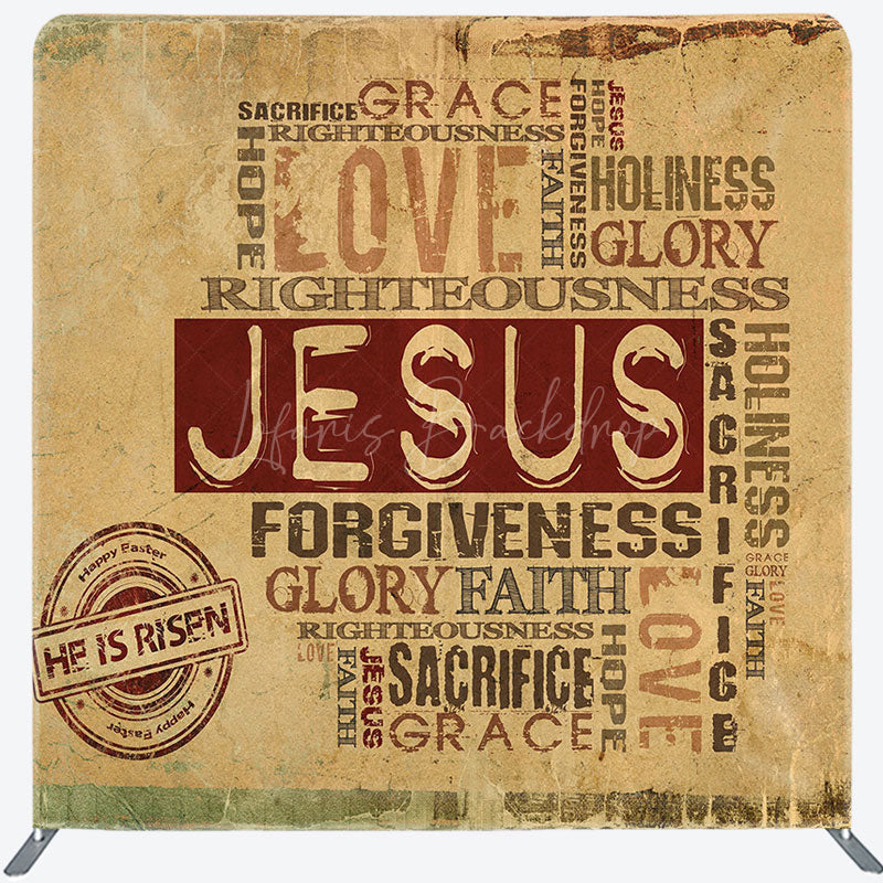 Lofaris Retro Yellow Love Jesus Paper Christmas Backdrop