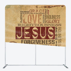 Lofaris Retro Yellow Love Jesus Paper Christmas Backdrop