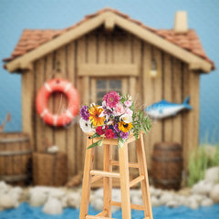 Lofaris Riverside Cabin Wild Fishing Cake Smash Backdrop