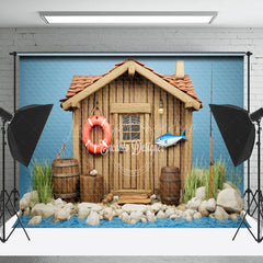 Lofaris Riverside Cabin Wild Fishing Cake Smash Backdrop