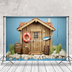 Lofaris Riverside Cabin Wild Fishing Cake Smash Backdrop