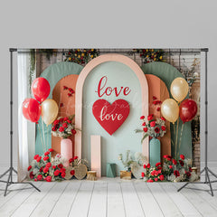 Lofaris Romantic Arch Balloon Valentines Day Room Set Backdrop