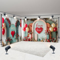 Lofaris Romantic Arch Balloon Valentines Day Room Set Backdrop