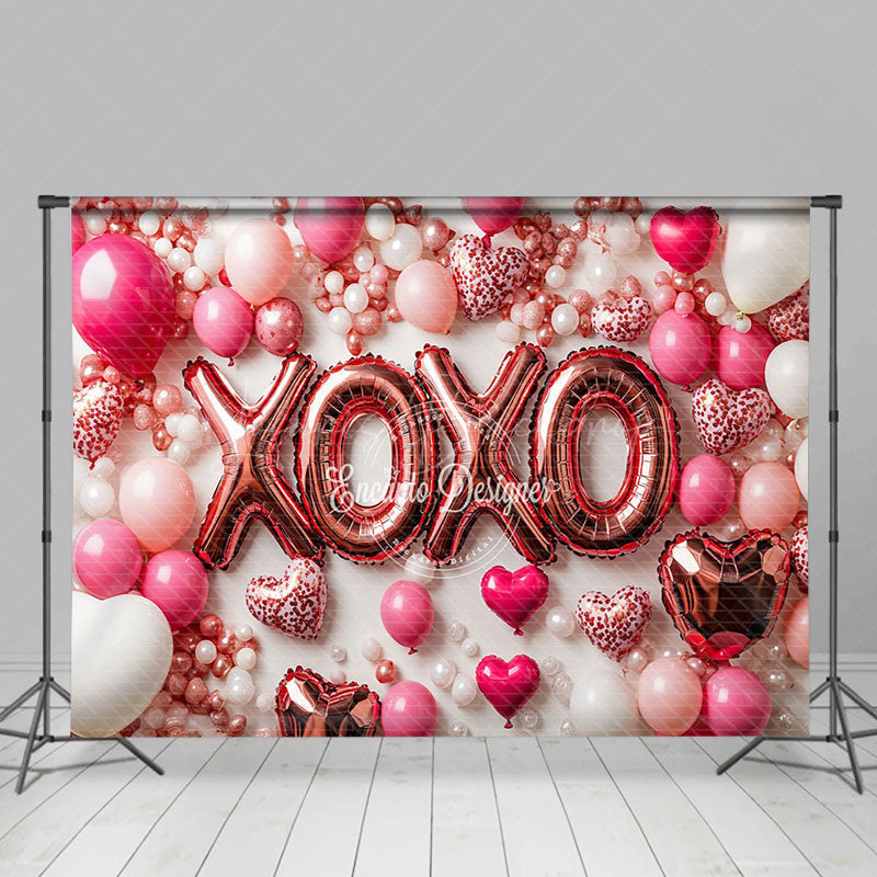 Lofaris Romantic Balloons Hearts Xoxo Valentines Day Backdrop