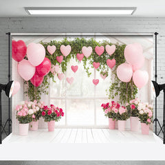 Lofaris Romantic Balloons Spring Greenery Floral Backdrop