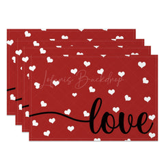 Lofaris Romantic Cute Love Valentines Day Set Of 4 Placemats