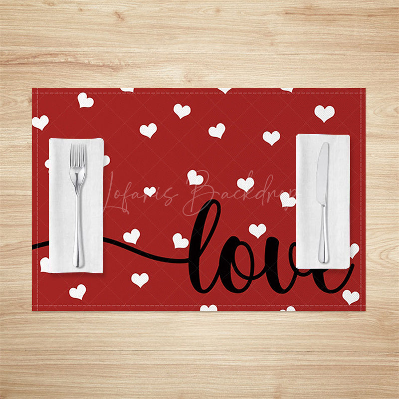 Lofaris Romantic Cute Love Valentines Day Set Of 4 Placemats