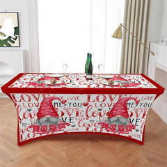 Lofaris Romantic Dwarf Pink Valentines Day Stretch Table Cover