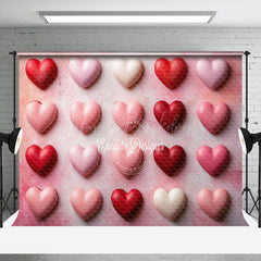 Lofaris Romantic Fine Art Bright Pink Red Love Heart Backdrop