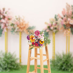 Lofaris Romantic Floral Decoration On The Wall Wedding Backdrop