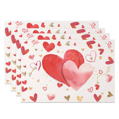 Lofaris Romantic Hearts Valentines Day Set Of 4 Placemats