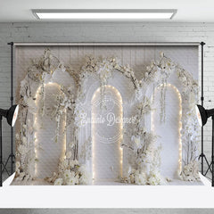 Lofaris Romantic Holy White Arch Floral Wedding Backdrop