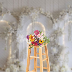 Lofaris Romantic Holy White Arch Floral Wedding Backdrop