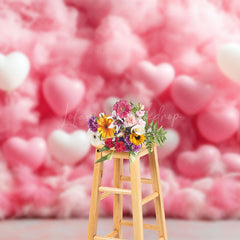 Lofaris Romantic Hot Pink Balloons Valentines Day Backdrop