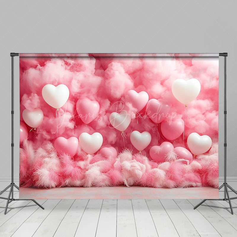 Lofaris Romantic Hot Pink Balloons Valentines Day Backdrop