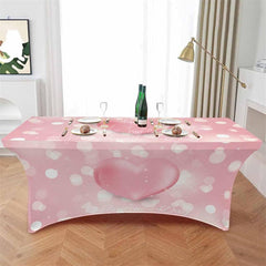 Lofaris Romantic Love Hearts Valentines Day Stretch Table Cover