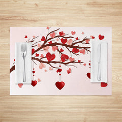 Lofaris Romantic Love Tree Valentines Day Set Of 4 Placemats