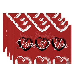 Lofaris Romantic Love You Valentines Day Set Of 4 Placemats