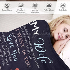 Lofaris Romantic Loving Text Hearts Custom Photo Blanket