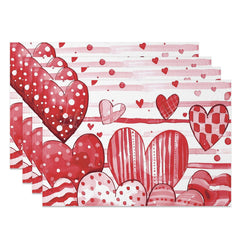 Lofaris Romantic Painted Valentines Love Set Of 4 Placemats